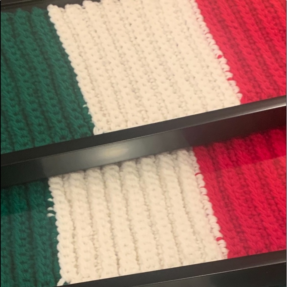Handcrafted Crocheted Italian  Flag In Frame🇮🇹🧶